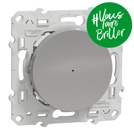 Variateur universel Odace Wiser Schneider Electric - Poussoir - 2 fils - Zigbee - Aluminium