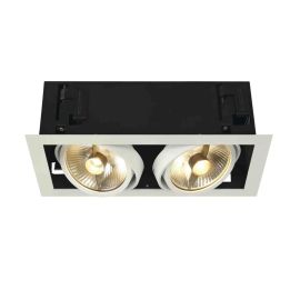Double spot encastré Kadux SLV - Rectangulaire - GU10/QPAR51 - 2x75W max - IP20 - Blanc/Noir