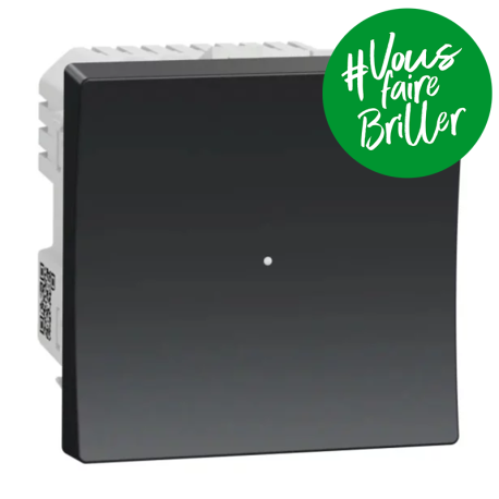 Variateur universel Unica Wiser Schneider Electric - Poussoir - Zigbee - 45x45mm - Anthracite