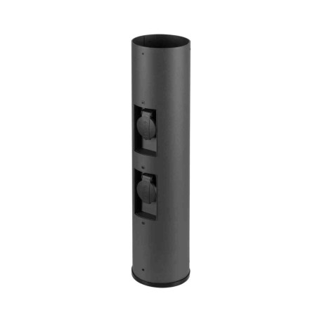 Borne d'alimentation M-POL 60 avec capuchon de protection SLV - 2 prises - H.53.4cm - Anthracite