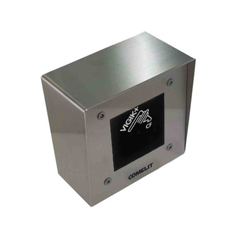 Lecteur plat intégré VIGIK+ antivandale Comelit - Avec boitier inox - Pour centrale RESICLOUD