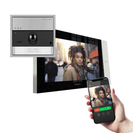 Kit Mono Ultra 1 appel Comelit - avec poste audio/video ULTRA et moniteur video 7TOP - Wifi