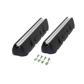 Lot de 2 supports rubber foot caoutchouc Thermance - L.400mm - Noir