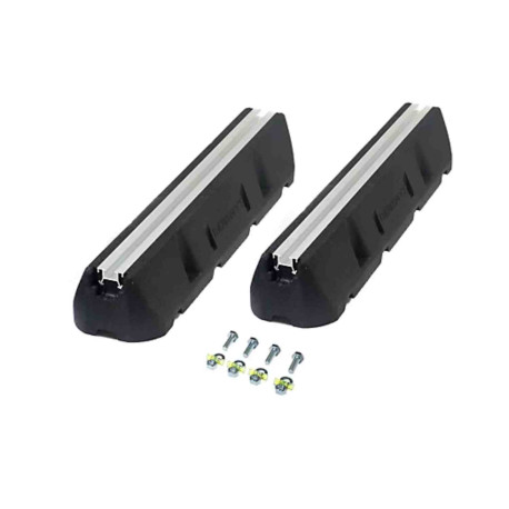 Lot de 2 supports rubber foot caoutchouc Thermance - L.400mm - Noir