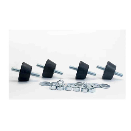 Lot de 4 plots anti vibratiles Thermance - Capacité 140 kg - Pas M8 - Noir