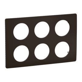 Plaque de finition Céliane Legrand - 2x3 postes - Noir mat
