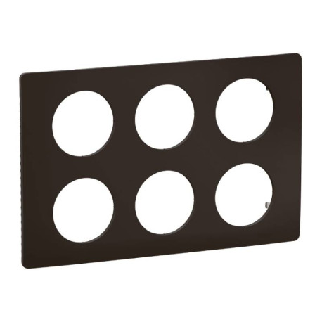 Plaque de finition Céliane Legrand - 2x3 postes - Noir mat