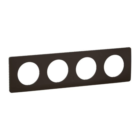 Plaque de finition Céliane Legrand - 4 postes - Noir mat