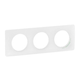 Plaque de finition Céliane Legrand - 3 postes - Blanc antimicrobien