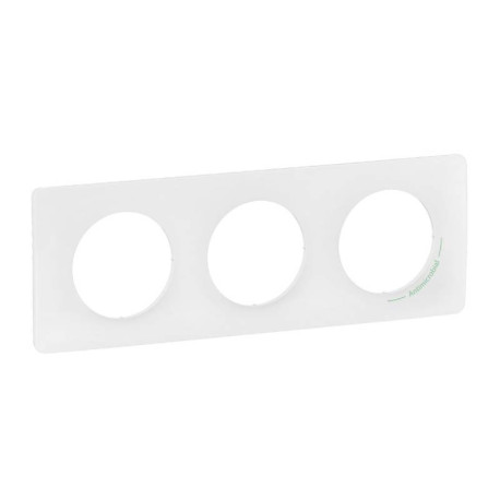 Plaque de finition Céliane Legrand - 3 postes - Blanc antimicrobien
