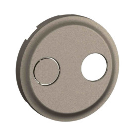 Enjoliveur pour prise réseau câblé AFORM - double F à visser Céliane - Titanium