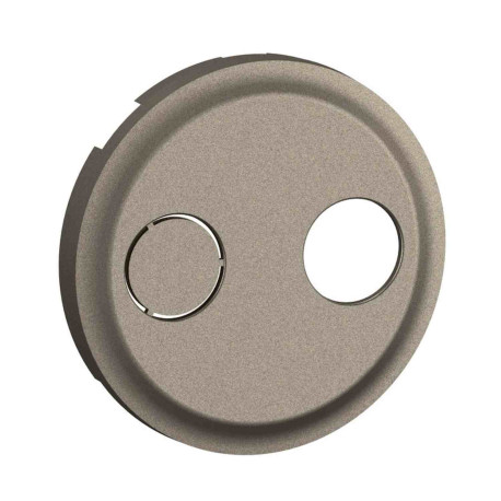 Enjoliveur pour prise réseau câblé AFORM - double F à visser Céliane - Titanium