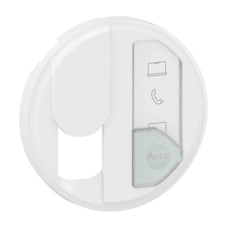 Enjoliveur pour prise simple RJ45 avec repérage média Céliane Legrand - Blanc