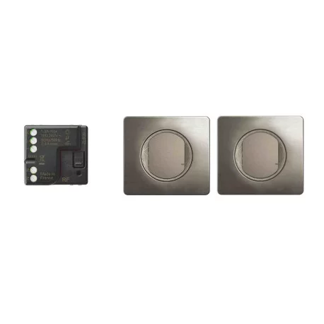Kit commande éclairage connectable prêt-à-poser Céliane Legrand - Avec micromodule - IP41 - Titanium