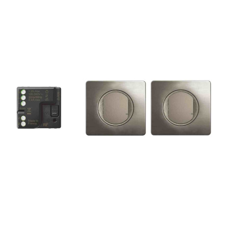 Kit commande éclairage connectable prêt-à-poser Céliane Legrand - Avec micromodule - IP41 - Titanium