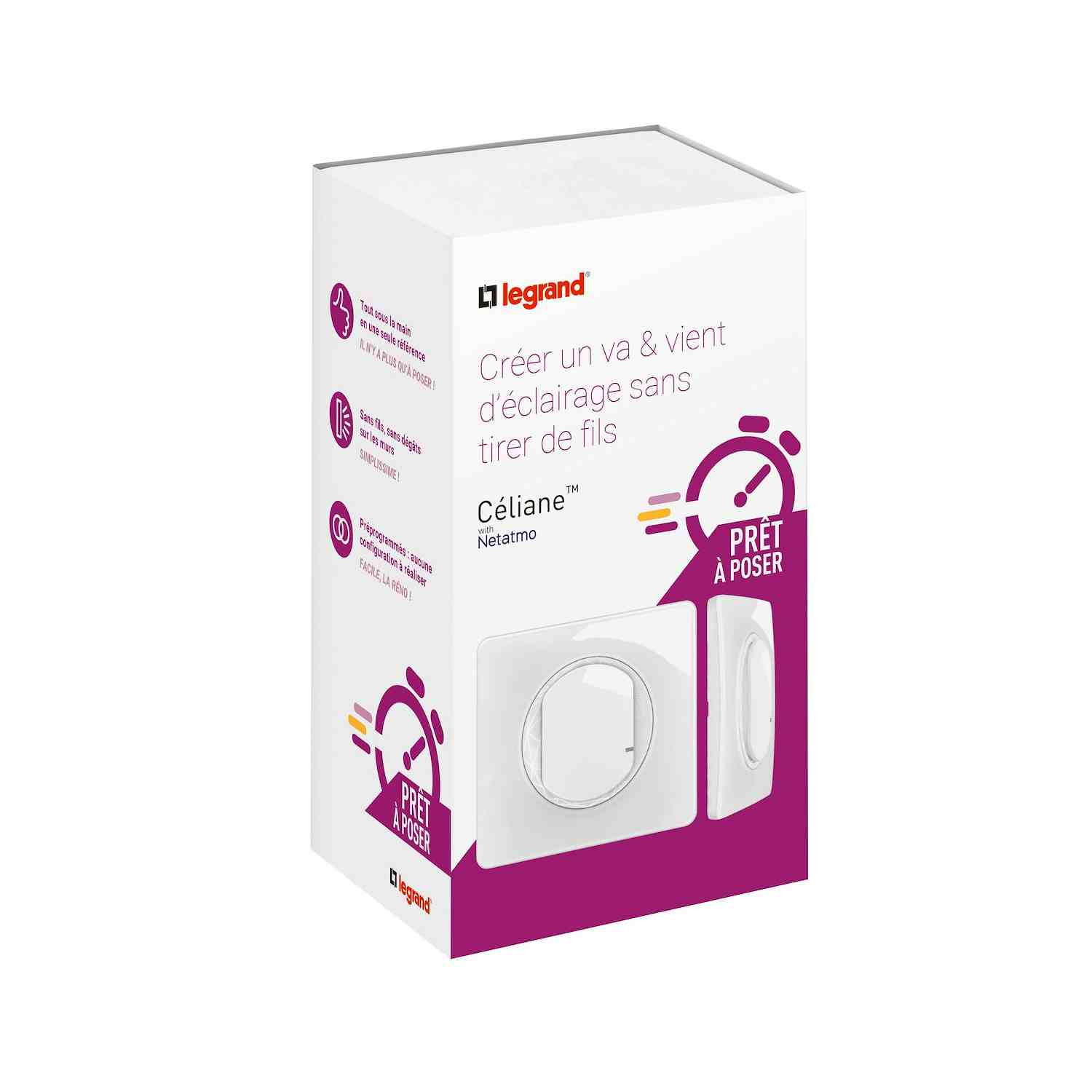 Interrupteur Legrand Céliane 4 Scénarios - Doigt émetteur, Blanc, Neuf