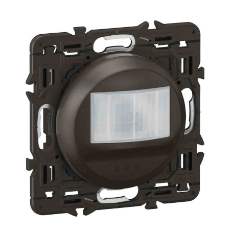 Détecteur mural 2 fils sans neutre IR Céliane Legrand - 100W LED - Noir - Avec support