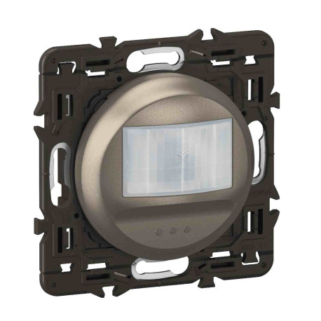 Détecteur mural 2 fils sans neutre IR Céliane Legrand - 100W LED - Titanium - Avec support