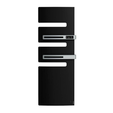 Sèche-serviettes connecté soufflant Serenis Premium Atlantic - Mât à droite - 750 + 1000W - Noir