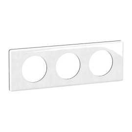 Plaque de finition Céliane Legrand - 3 postes - Porcelaine de Limoge
