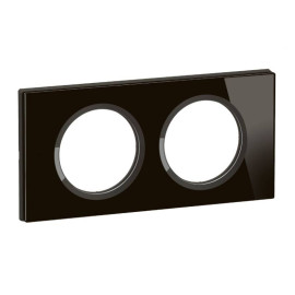 Plaque de finition Céliane Legrand - 2 postes - Verre Onyx noir