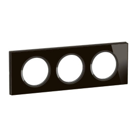 Plaque de finition Céliane Legrand - 3 postes - Verre Onyx noir