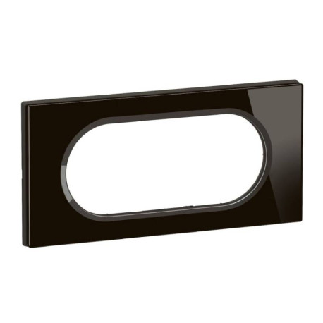 Plaque de finition Céliane Legrand - 4/5 modules - Verre Onyx noir