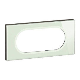 Plaque de finition Céliane Legrand - 4/5 modules - Verre opale blanc
