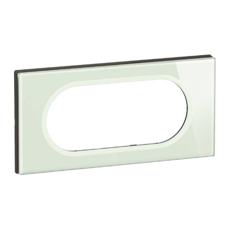 Plaque de finition Céliane Legrand - 4/5 modules - Verre opale blanc