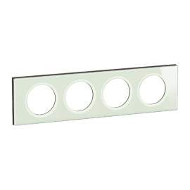 Plaque de finition Céliane Legrand - 4 postes - Verre opale blanc