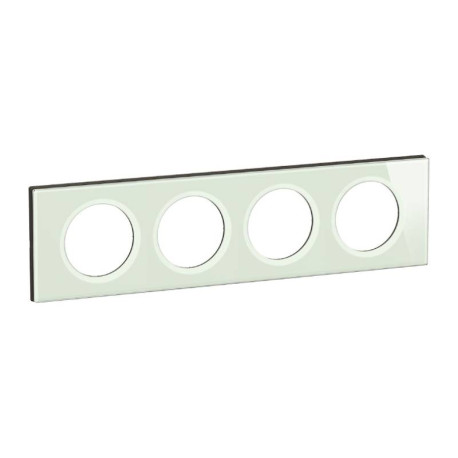 Plaque de finition Céliane Legrand - 4 postes - Verre opale blanc