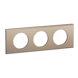 Plaque de finition Céliane Legrand - 3 postes - Nickel satiné
