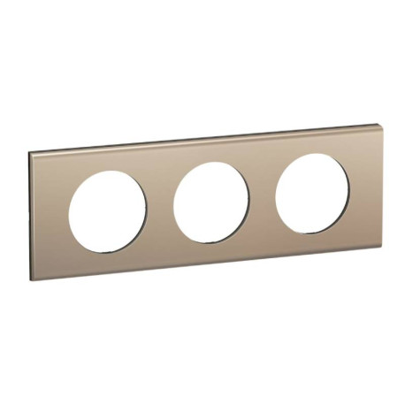 Plaque de finition Céliane Legrand - 3 postes - Nickel satiné