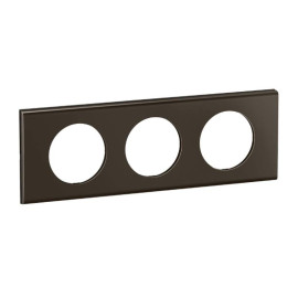 Plaque de finition Céliane Legrand - 3 postes - Nickel sombre satiné