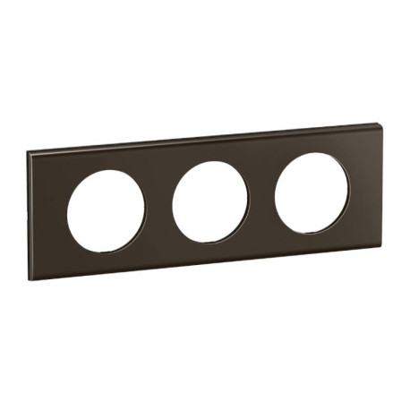 Plaque de finition Céliane Legrand - 3 postes - Nickel sombre satiné