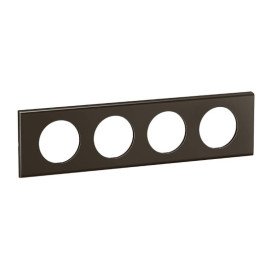 Plaque de finition Céliane Legrand - 4 postes - Nickel sombre satiné