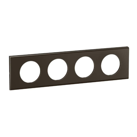 Plaque de finition Céliane Legrand - 4 postes - Nickel sombre satiné