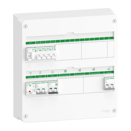 Coffret électrique pré-câblé Rési9 Energy Center Schneider - 2 rangées - 18 modules - Mono 7-9 kWc