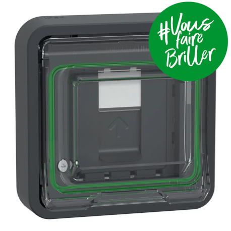 Prise RJ45 Mureva Styl Schneider Electric - Cat.6 - Encastré - Blindé S/FTP - Gris - Complet