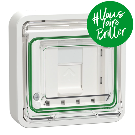 Prise RJ45 Mureva Styl Schneider Electric - Cat.6 - Encastré - Blindé S/FTP - Blanc - Complet