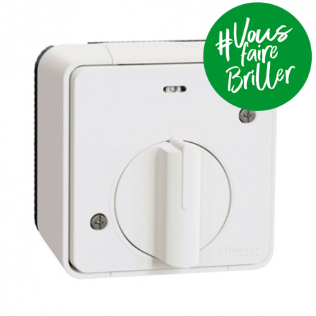 Interrupteur temporisé LED IP55 IK08 - En saillie - Blanc - Mureva Styl