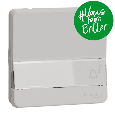Bouton-poussoir porte-etiquette IP55 IK08 - Composable - Blanc - Mureva Styl