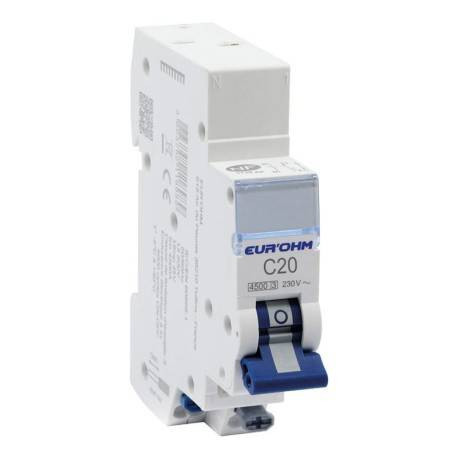 Disjoncteur divisionnaire 1P+N RxProtect Eur'Ohm - 20A - Courbe C - 4.5kA - Connexions auto