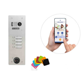 Kit interphone Tel2Voice 1 rangée 4 boutons Urmet - Contrôle d'accès Vigik+ préprogrammé