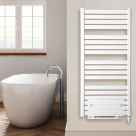 Sèche-serviettes inertie fluide Lamelys soufflant EcoSens Neomitis - 1000+1000 W - Blanc - Connectable