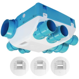 Kit VMC Ozéo ST 2 - Simple flux hygroréglable - 18W - 215m³/h - 34dB - Bouches à piles