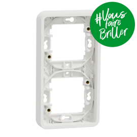 Cadre 2 postes vertical IP55 IK07 - Encastré - Blanc - Mureva Styl