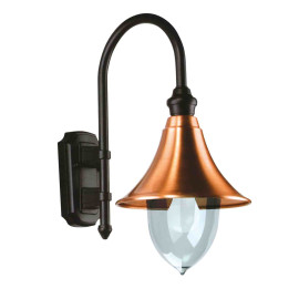 Applique extérieure Lamparo Aric - E27 - 77W - Sans ampoule - IP44 - Noir/cuivre