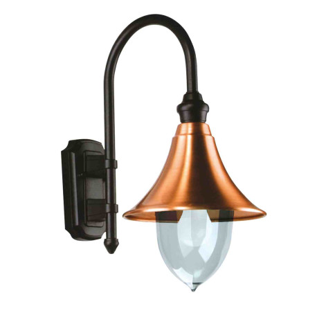 Applique extérieure Lamparo Aric - E27 - 77W - Sans ampoule - IP44 - Noir/cuivre