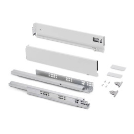Kit pour tiroir extérieur Vertex Emuca - Réglage 3D - H.93mm - P.550mm - Blanc